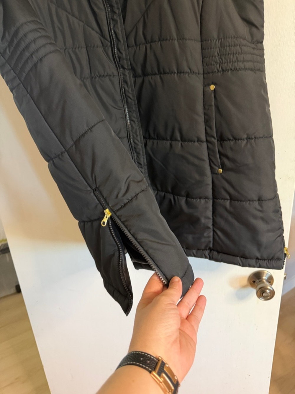 Maurices Black Quilted Hooded Puffer Vest - Women's - Picture 2 of 6